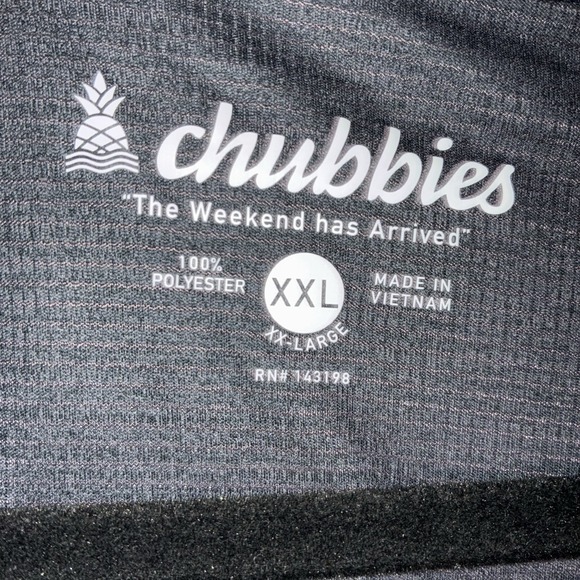Chubbies The Weekend Has Arrived Mens XXL 2xl Shirt Dark Grey Active Beach Wear - Picture 2 of 8
